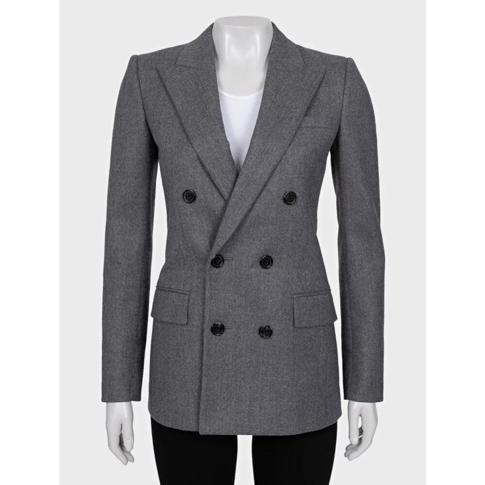 NWOT Saint Laurent Grey Wool Fitted Jacket - Size S / FR36